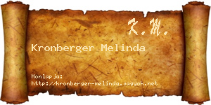 Kronberger Melinda névjegykártya